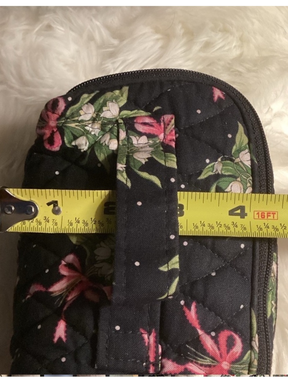 Vera Bradley Black Floral Hanging Travel Organizer with Pink Bows - Picture 3 of 4